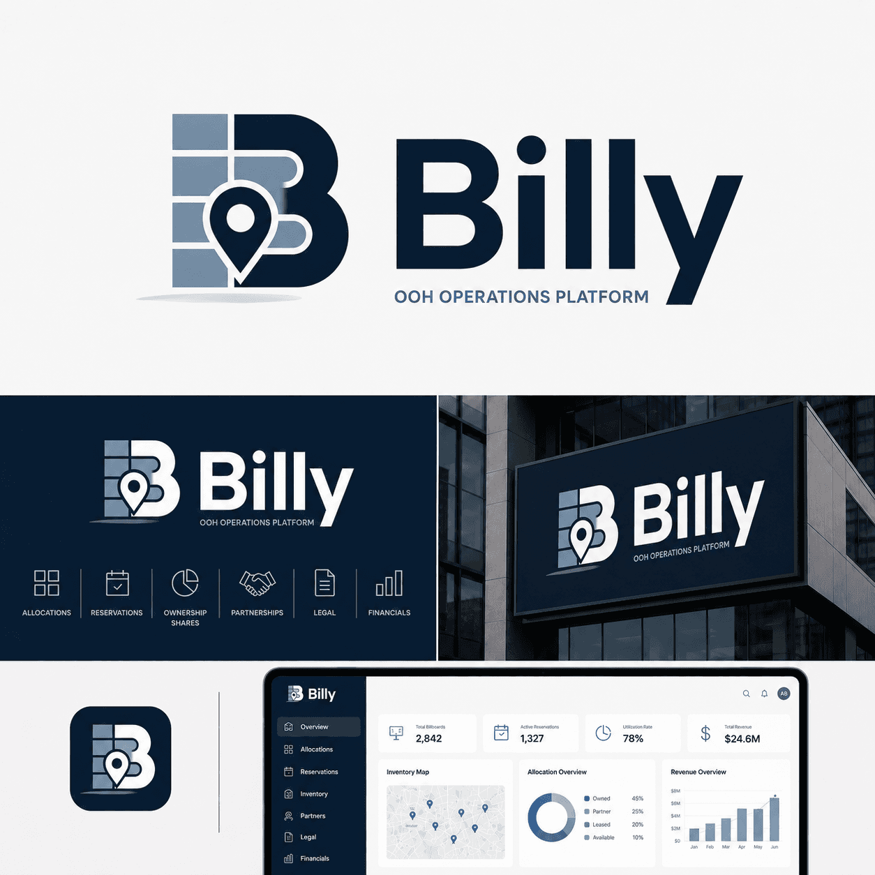 Billy OOH Operations Platform logo and approved brand variants